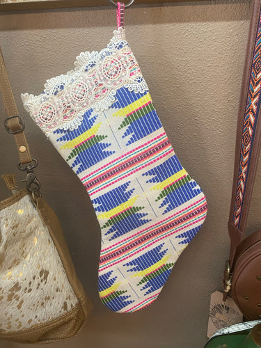 Lace Jacquard Aztec Stocking