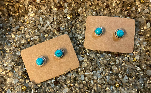 Sterling Turquoise Mini Studs