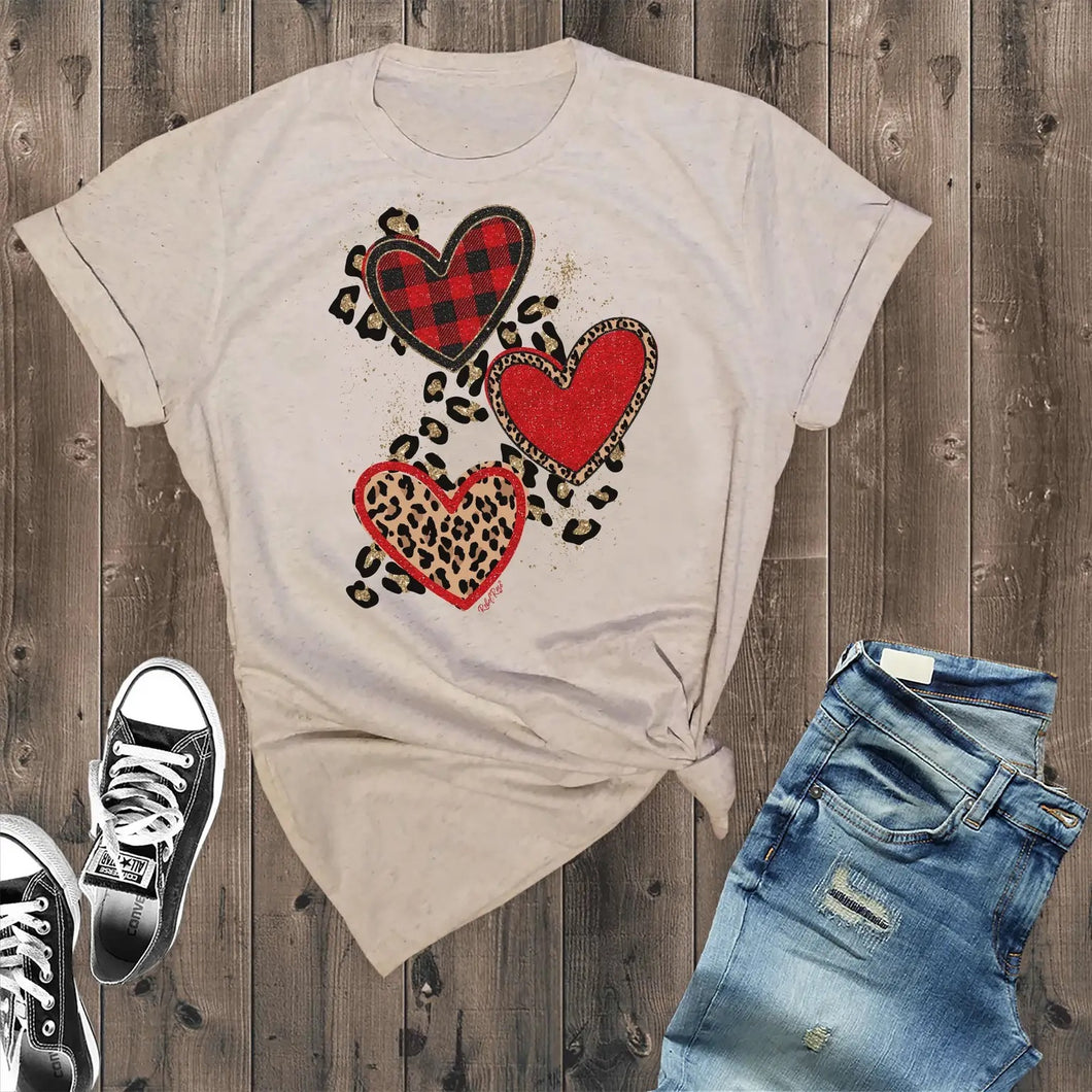 Leopard Hearts Graphic Tee