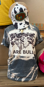 “Mornings are Bull” Graphic Bleach Tee