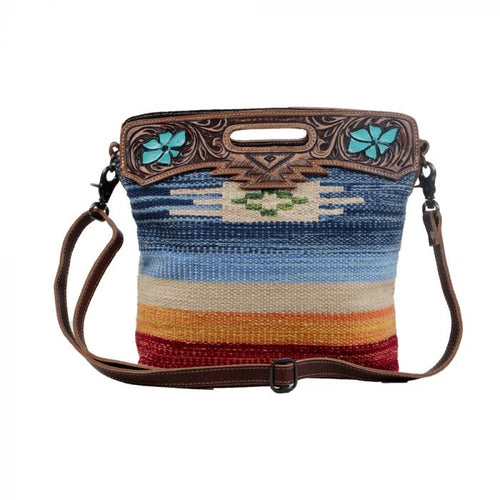 Tooled Leather Rug Bag