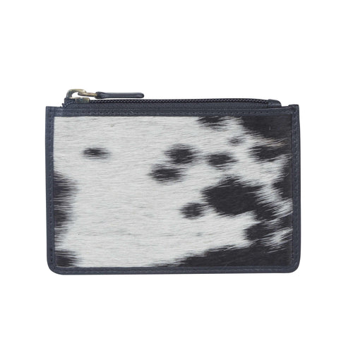 Zipper Cowhide Card Holder