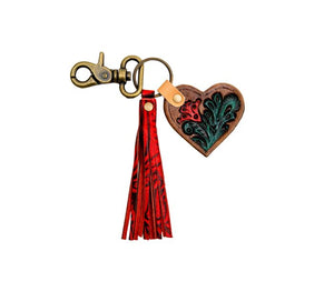 Heart ❤️ Tooled Leather Key Chain