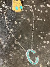 Turquoise Love Initial Necklace Set