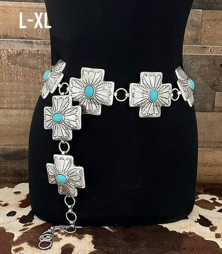 Turquoise Concho Link Belt