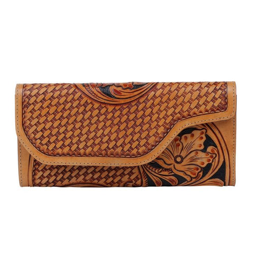 Basket Weave Tooled Wallet