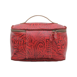 The “Boss” Embossed Leather Cosmetic Bag