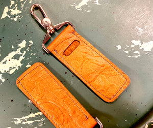Leather Chapstick Keychain