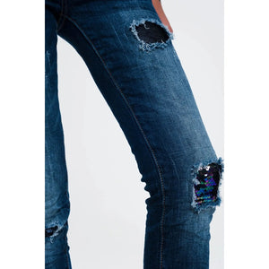 Party Pant Sequin Cropped Jeans
