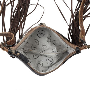 Art Decor Cowhide Fringe Leather Bag