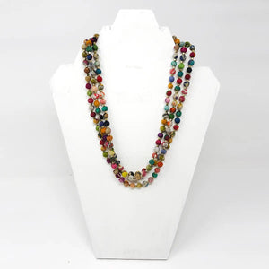 Kantha Bead Dotted Long Necklace