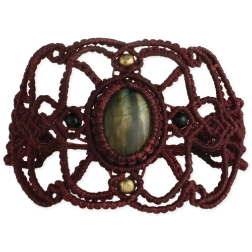 Macrame & Labrodite Bracelet