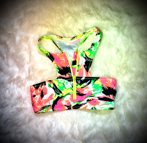 Vibrant Zip-Up ‘Kini Top