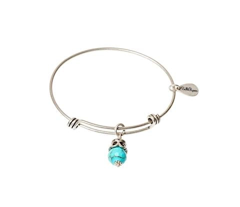 Silver-Tone Gemstone Bangle
