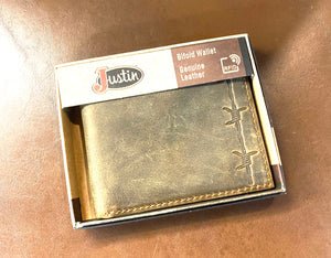 Leather Barbed Wire Bifold Wallet