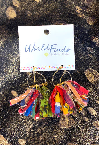 Fringey Kantha Earrings