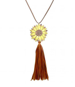 Sunflower Tassel Necklace
