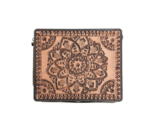 Tooled Leather & Cowhide Jewelry Box