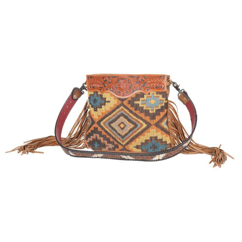 Garnet Aztec Fringe Bag