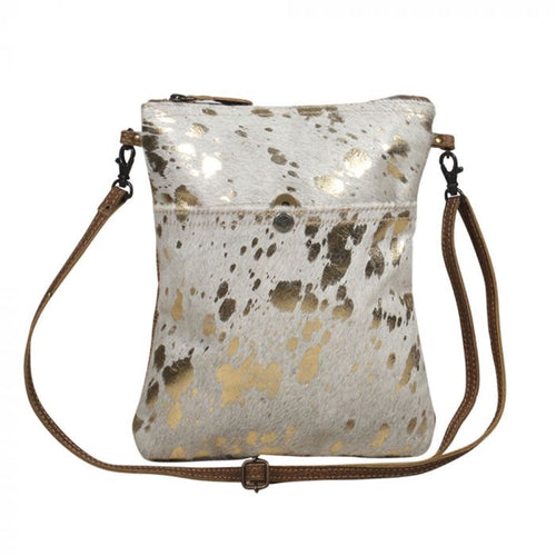 Gold Fleck Cowhide Crossbody