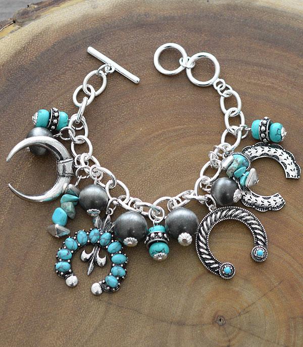 Western Turquoise Charm Bracelet