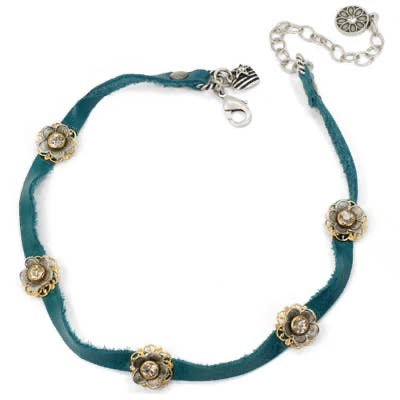 Flower Power Leather Choker