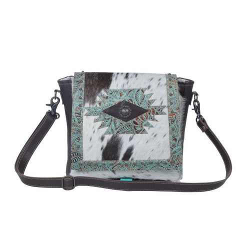 Teal & Conceal Carry Cowhide Bag