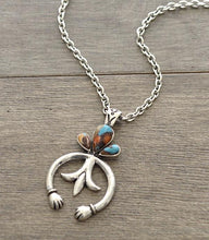 Squash Blossom Stone Pendant Necklace