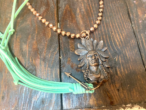 Indian Chief Tassel Necklace