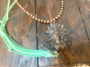 Indian Chief Tassel Necklace