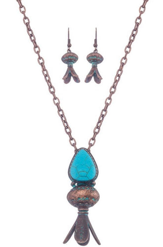 Copper Squash Blossom Necklace Set
