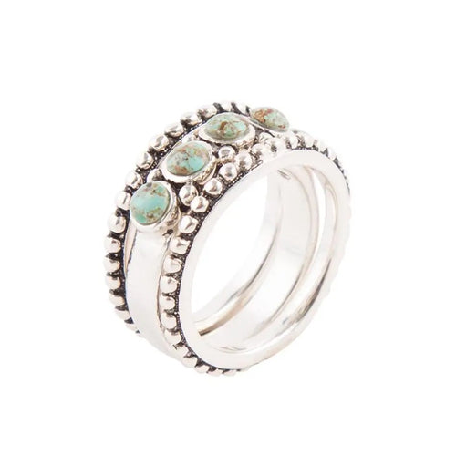 Triple Play Sterling Silver Turquoise Ring
