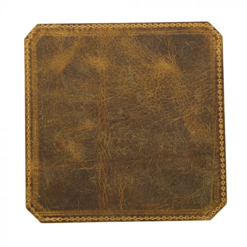 Vintage Leather Coaster Set of 4