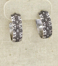 Bold Stamped Silver Hoops