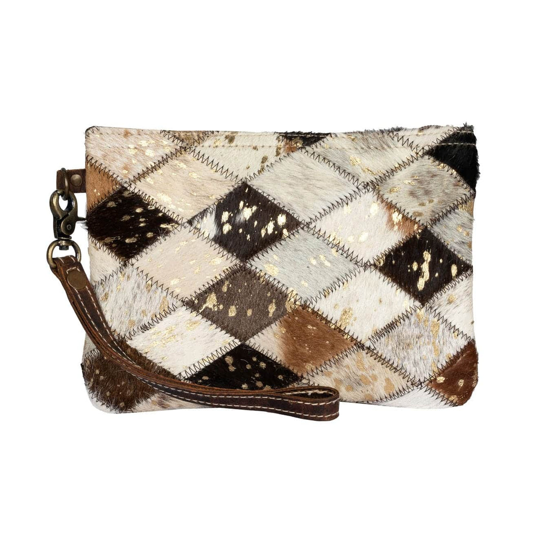 Lydia Cowhide Patchwork Pouch