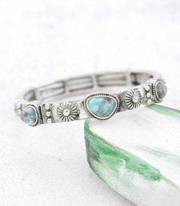 Stacked Stretch Turquoise Bangle