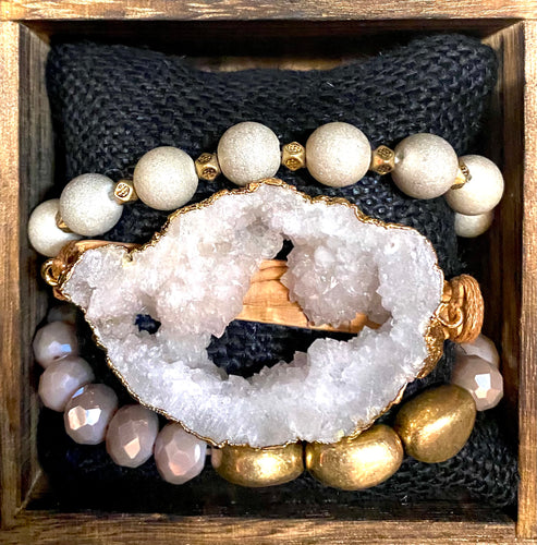 Stoned Up Druzy Bracelet Set