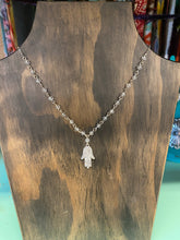 Pave’ Hamsa Bead Necklace