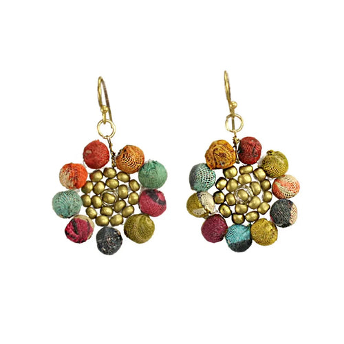 Kantha Sunflower 🌻 Earrings