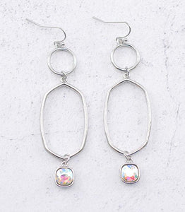 Glass Stone Dangle Earrings