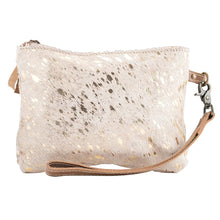 Glitzy Gold Cowhide Pouch