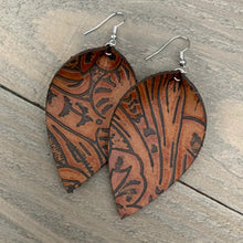 Whiskey Floral Leather Earrings