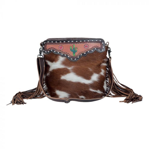 Prickly Cowhide Fringe Bag