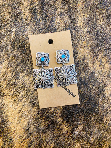 Square Concho Earrings