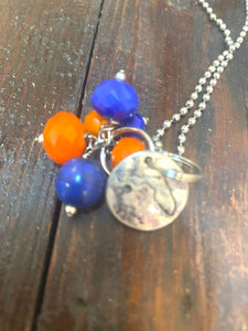 Small FL Gator Colors Handmade Necklace