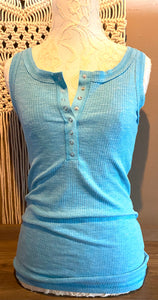 Color Blend Henley Tank