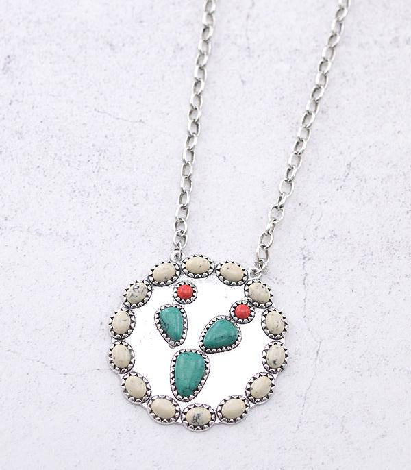 Stoned Cactus 🌵 Emblem Necklace