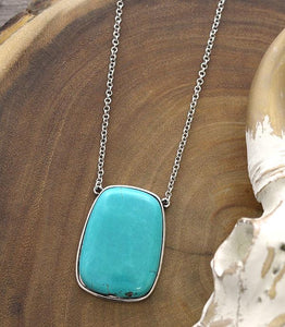 Singled Out Turquoise Slab Necklace