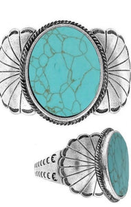 Turquoise Cameo Concho Bracele