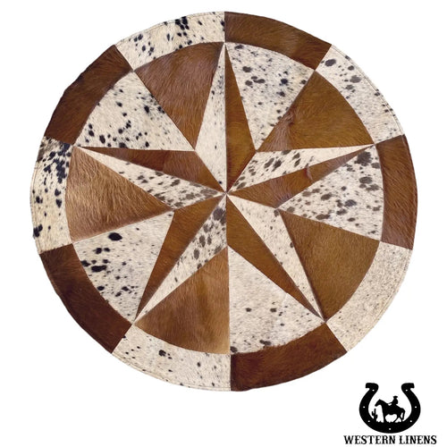 Designer Cowhide Patchwork Rug